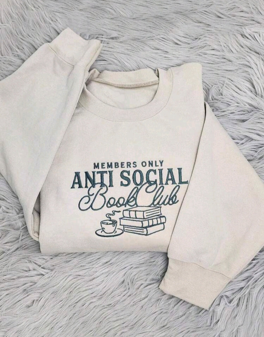 Book Club Jumper/Sweatshirt- Cream