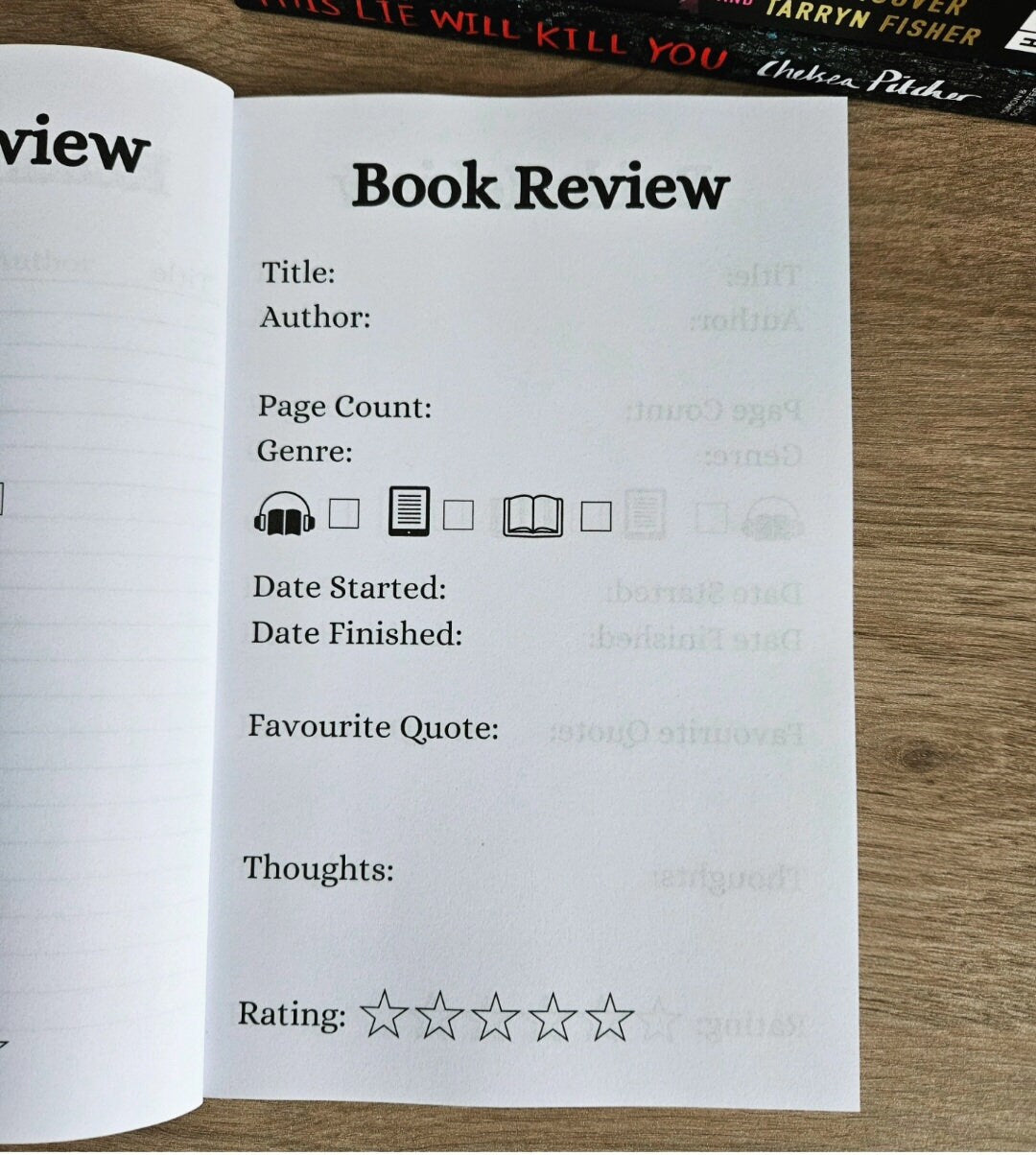 Reading Journal, 12 Month Reading Journal, Reading Log, Reading Tracker, Book Tracker, Book Lovers Journal, Book Review Sheets, Book Gift