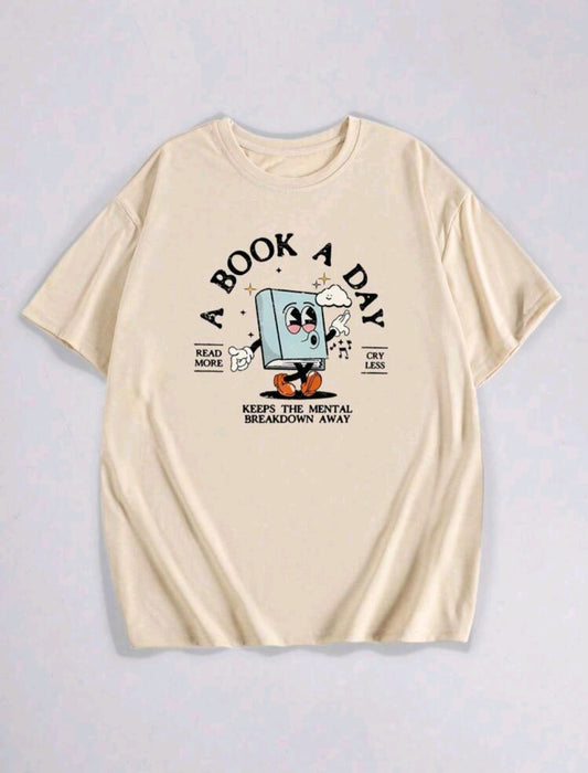 Book Slogan Oversized T-Shirt