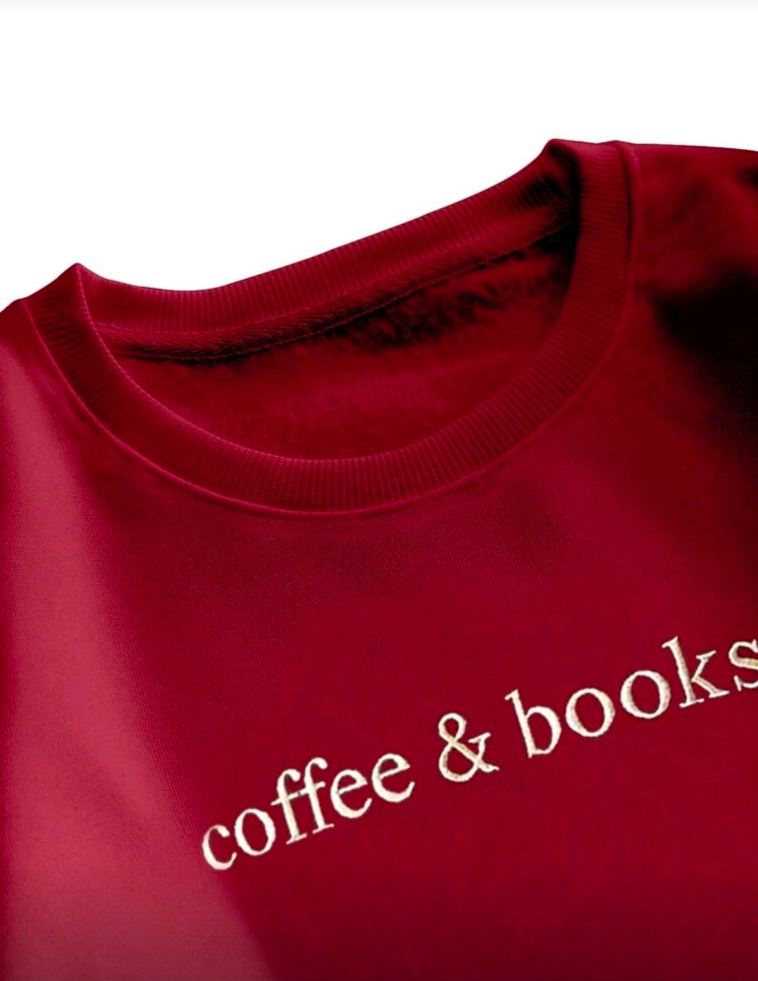 Books and Coffee Jumper/Sweatshirt- Burgundy